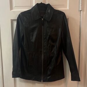Coach Women's Black Leather Jacket small